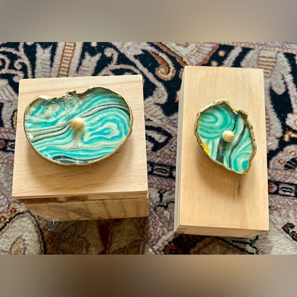 NEW (2) Ashland Coastal Prep Wood Lottoral Chic Containers - Picture 2 of 9